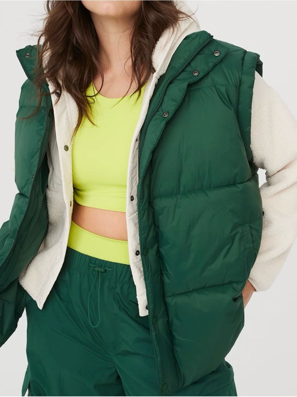 Offline by Aerie S/M Women’s Green Puffer Jacket - Teal/Forest Green